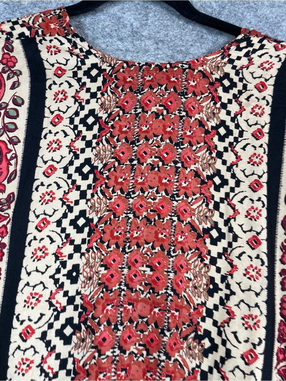 Angie Floral Boho Kimono Cardigan Black Pink Festival Resort Layering Size M - Picture 5 of 14